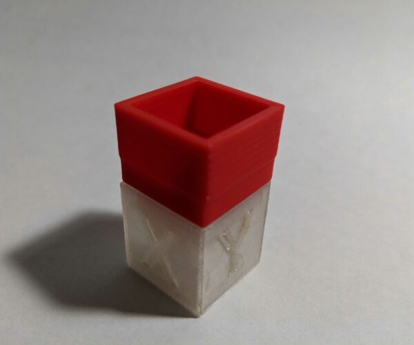 printed hollow cube with defect