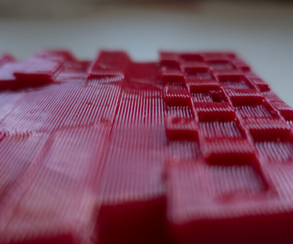 Image showing thick layer height on a red TPU outsole