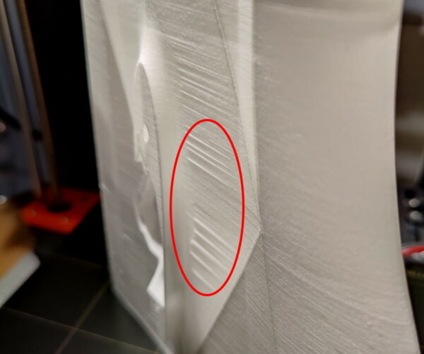 Picture shows print errors due to too large G3 radius