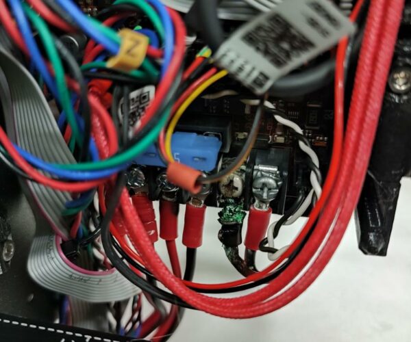 prusa heatbed power connection cable fried 