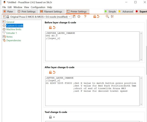 Custom gcode on the slicer? – PrusaSlicer – Prusa3D Forum