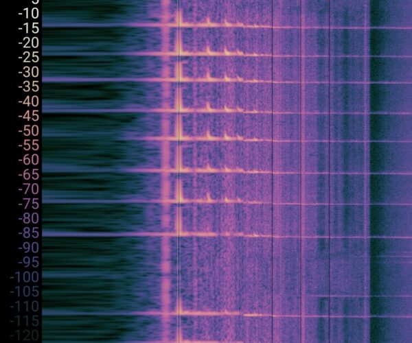 Audio spectrogram when plucking Prusa MINI Y-axis belt