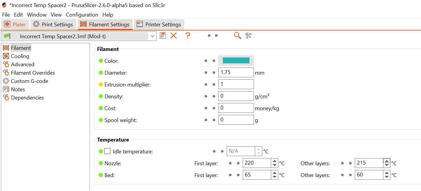 Prusa Slicer - Prints at Wrong Temperature - Snapmaker 2.0